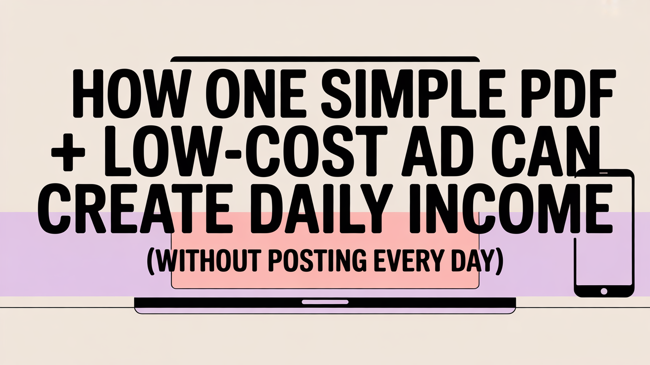 How One Simple PDF + One Low-Cost Ad Can Create Daily Income (Without Posting Every Day)